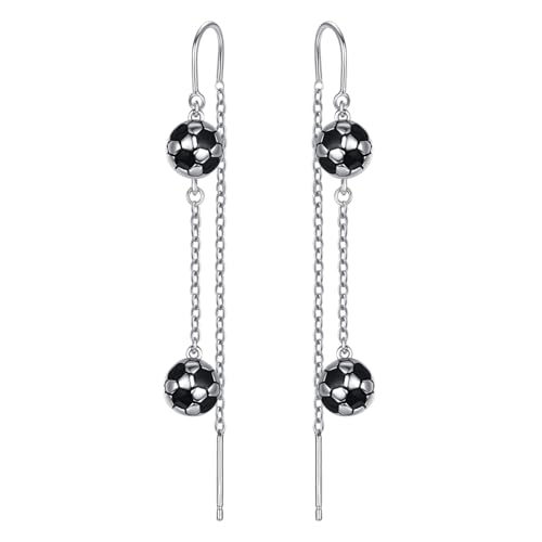 Sterling Silver Sport Earrings for Sport Lovers Dangele Soccer/Football/Baseball/Tennis/Volleyball Earrings Sport Jewelry Gift