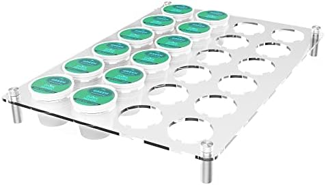 moonoom Flat Countertop Acrylic Coffee Pod Holder,Coffee Pod Organizer for K-cup, Coffee Pods Tray Drawer Insert for Office,Home or Kitchen (24 Holes)