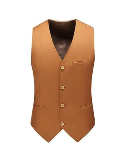 Men's Slim Fit V-Neck Formal Vest Business Wedding Groomsmen Solid Color Vest