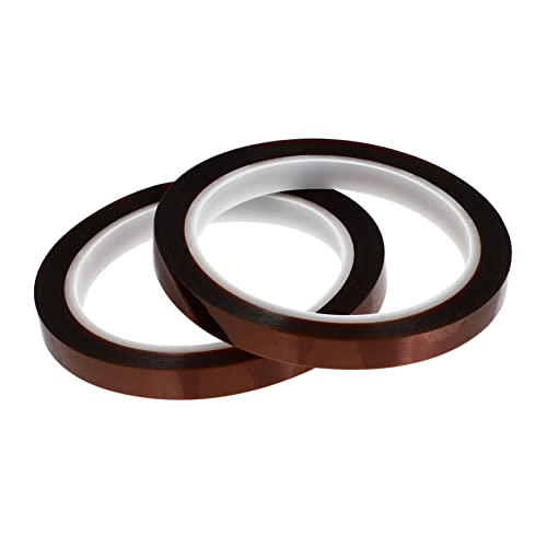 Unomor Heat Tape 2 Rolls 10mm x 33m Brown Heat Resistant for Sublimation Electronics Soldering Masking DIY No Glue Left After Removal