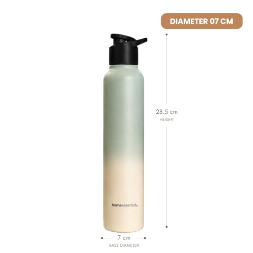 Image of HomeEssentials Premium Stainless Steel Water Bottle - Single-Wall 1000ml | Single-Wall Insulated Leakproof Stainless Steel Lid | Unbreakable, BPA-Free, Fridge Bottles for Home, Office, School, Travel