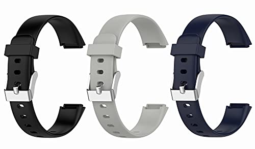 Fitbit Luxe�p�o���h 3�F�Z�b�g �����o���h �x���g �V���R���o���h �X�g���b�v �X�|�[�c�o���h �A�N�Z�T���[ (�u���b�N+�O���[+�~�b�h�i�C�g�u���[ L�T�C�Y)