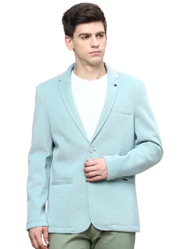 Image of SHOWOFFFF Men Solid Single Breasted Party Blazer | Notched Lapel Full Sleeves Cotton Blazer's for Mens | Slim Fit Regular Length Blazers for Men's