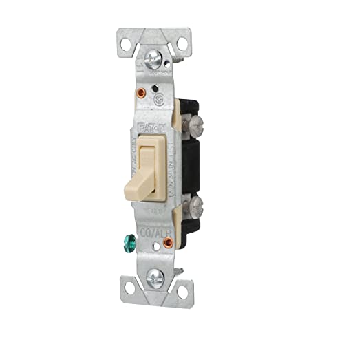 Eaton Wiring 5221-7V-Sp-L 15-Amp Standard Grade Copper/Aluminum Single Pole Toggle Switch, Ivory #TOP1