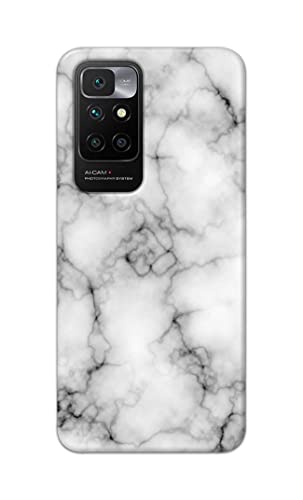 Image of Light White Marble Texture Natural Pattern Hard Back Case Cover for Redmi 10 Prime Back Cover -(J5) VNS2230