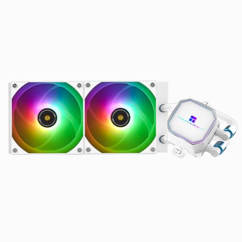 Image of Thermalrlght Frozen Prism 240 White ARGB AIO Water Cooler,Liquid CPU Cooler, 2x120mm PWM Fans Water Cooling System,1850RPM High Speed,Compatible with AMD /AM4 /AM5 & Intel LGA115X /1200 /1851 /1700