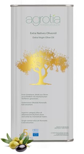 Agrotia | 5 litros de aceite de oliva extra virgen premium de Creta | Primera categoría, extracción en frío | Bidón de 5 litros