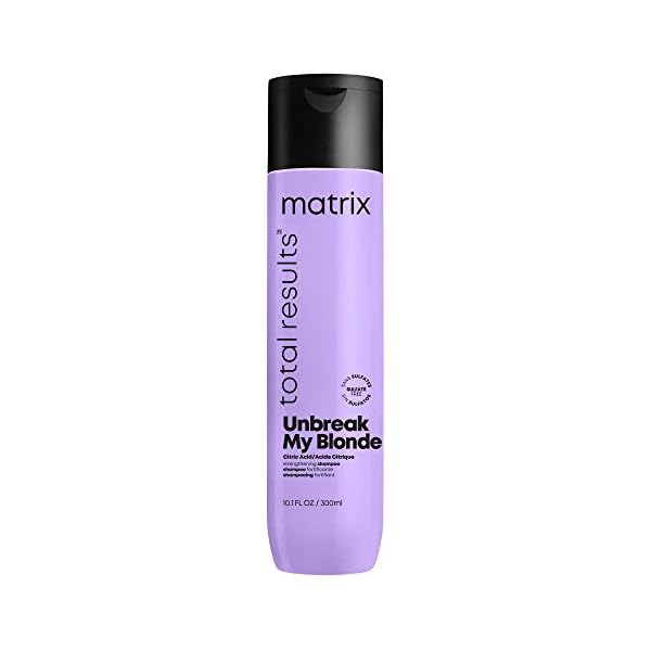 Matrix Unbreak My Blonde Strengthening Shampoo | Repairs and Adds Softness and Shine | For Damaged, Lightened and Over Processed Hair | Sulfate-Free | Packaging May Vary | 10.1 Fl. Oz. | Vegan
