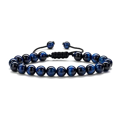 2 Pcs Pulsera de Piedra Natural para Mujer Hombre Pulsera Ojo de Tigre de lava Yoga Hilo Elastico Pulsera Chakra con Cuentas Juego de Pulseras para Regalo Cover