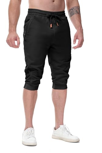 FIRSTGYM Mens Casual Jogger Pants 3/4 Joggers Tapered Fit Workout Gym Training Sweatpants4