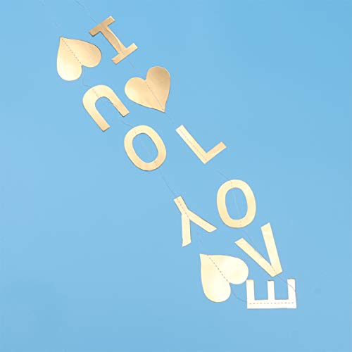 STOBOK 5 Peças de Decoração de Guirlanda Do Dia Dos Namorados Eu Te Amo Pendurado Banner Papel Glitt