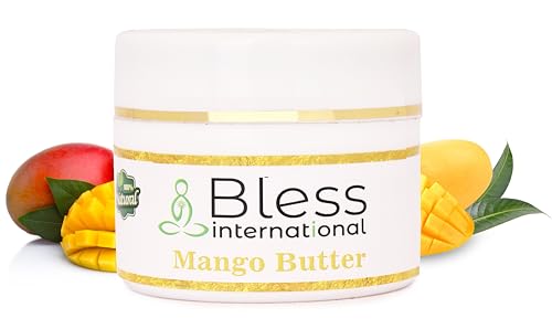 Organic Raw Mango Butter 100% Pure,Natural & Unrefined| Skin Moisturizer For Face, Body & Hair| 8 OZ/230 GM Ivory / White Grade A | DIY Creams, Balms, Lotions, Soaps| Softens Dry & Tough Skin