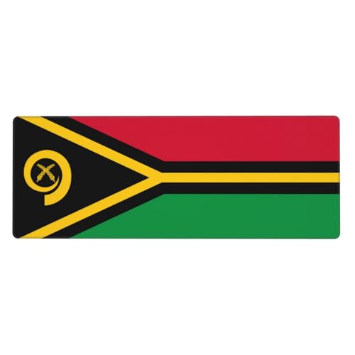 YYHHAOFA Tapis de souris imprimé drapeau du Vanuatu extra large, clavier de jeu antidérapant pour bureau d'ordinateur, version épaisse, 30,5 x 80 cm