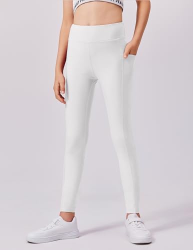 Zaclotre Girls Fleece Lined Leggings Warm Winter Running Tights for Kids High Waist Athletic Yoga Pants with Pockets2