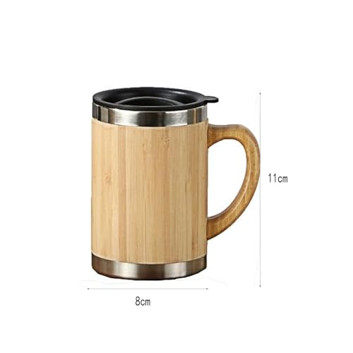 Taza de viaje con mango y aislamiento de bambú y acero inoxidable miniatura 2