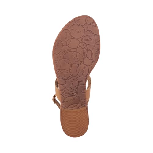 Image of Metro Women Faux Leather Beaded Thong Casual Sandals