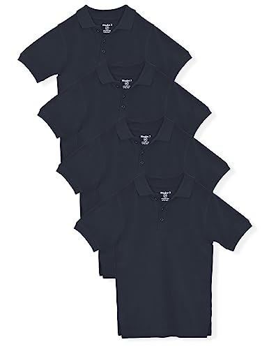Image of Studio 3 Boy's - 4-Pack School Uniform Short and Long Sleeve Pique Polo Shirts