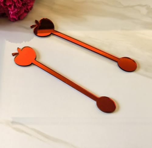 Set of 10 Shana Tova Honey Dipper,Apple Shaped Acrylic Rosh Hashanah Honey Dipper for Festival&Party Table Decoration (Red)