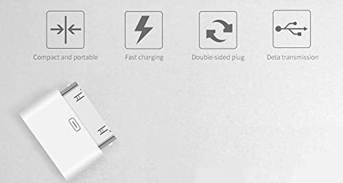 Click2u Converter Adapter 8 Female to 30 Pin Male Adapter Converter for cable charge, Data Sync and no audio -White
