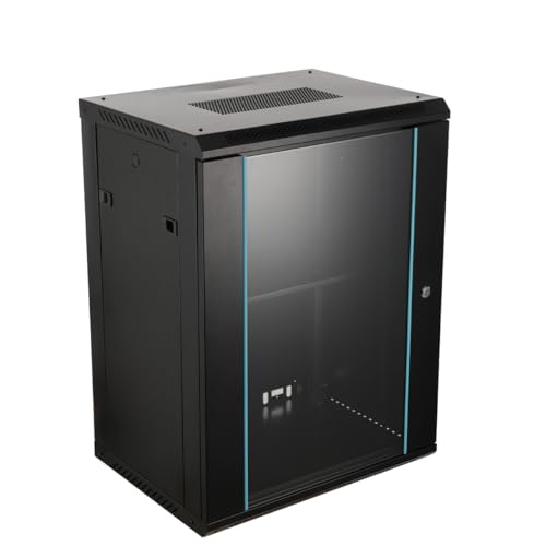 Image of L-home 15U Wall Mount Network Server, Server Rack with Key-Locked Front Panel, Server Data Cabinet for IT Servers, Routers, Switches, and Telecom Equipment