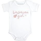 Nene Glamour Hawaiian Girl Born in Hawaii Girl Baby Bodysuit - Hawaii proud - Newborn Gift (6-9 Months, Pink Font)