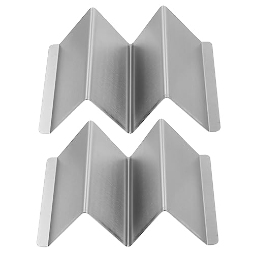 BEBEMOKO 2 Pcs Tortilla Stand Rust-proof Taco Racks Nonslip Taco Rack Taco Tray Holder Oven Tray Storage Shelf Taco Display Holder Taco Holder Nonslip Storage Holders Stainless Steel Silver