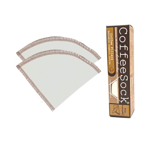 Coffeesock 'The Original' Reusable Organic Cotton Coffee Filters - Made To Fit Miir® Pouragami (2 Filters) - Made In The Usa - Ultra-Durable 1 Year Filter Set - Eco-Friendly Compostable Cloth #TOP16