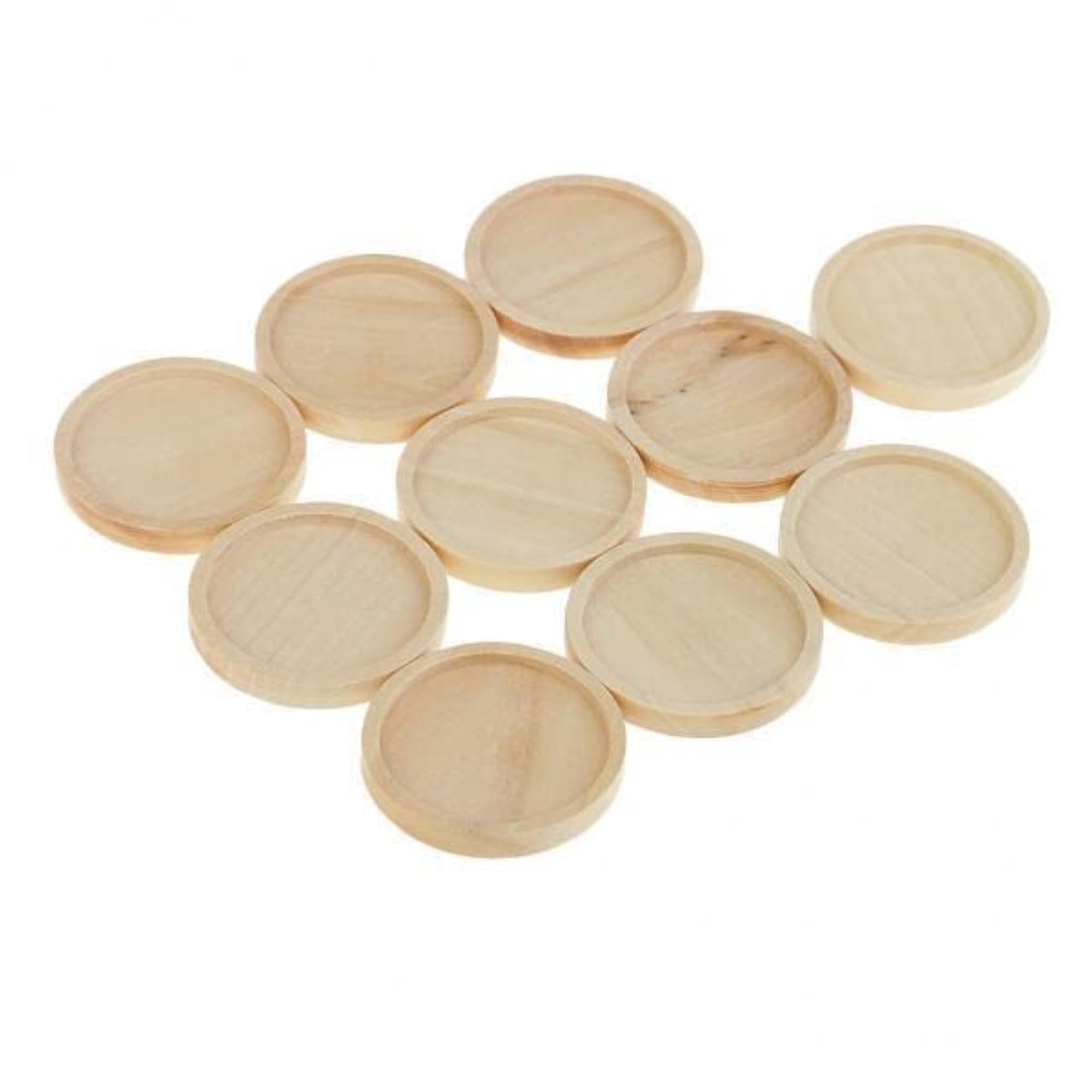 3x10 Pcs Stone Base Support Blank Round Setting Base Charm Cabochon Wood - 30 mm