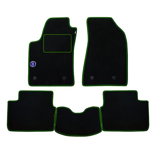Juego de Alfombrillas Fabricado para Nissan Micra Desde 2002 hasta 2007 de moqueta automotriz con talonera Color Negro con Marca