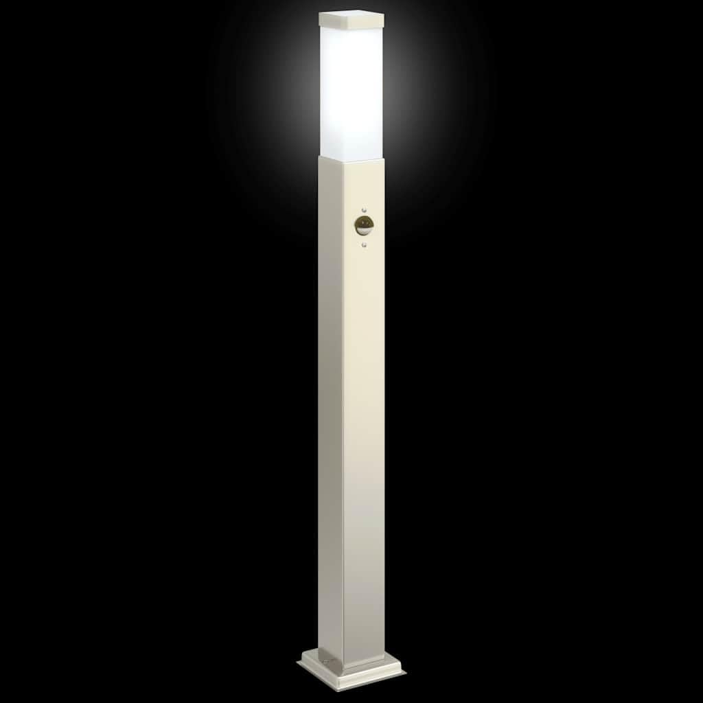 Lampada a colonna con sensore in acciaio inox, altezza 80 cm, IP44, resistente alle intemperie, con diffusore per terrazza, giardino e vialetto, rilevatore di movimento, illuminazione esterna