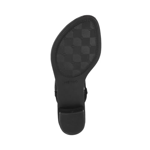 Image of Metro Women Black Synthetic Flat Casual Sandal