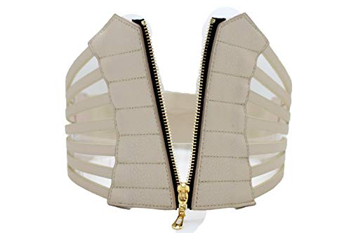 TrendyFashionJewelry Women Wide Corset Belt Hip High Waist Gold Metal Zipper L XL XXL Champagne Light Gold Color2