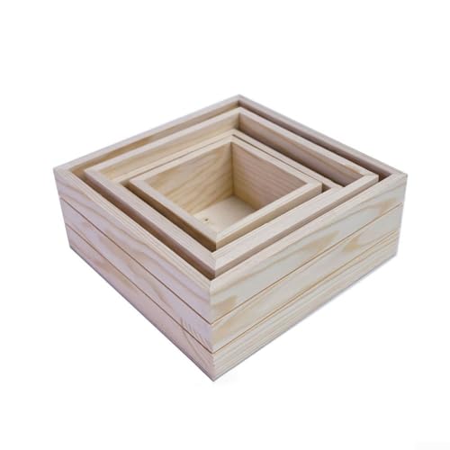 Caja de almacenamiento para suculentas de madera con 4 bandejas para uso doméstico y jardín