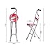 Four-Leg Lightweight Folding Mobility Aid, Stainless Steels Walking Stick, Cane Chair with Seat, Portable, for Elderly Limited Mobility Physical Rehabilitation