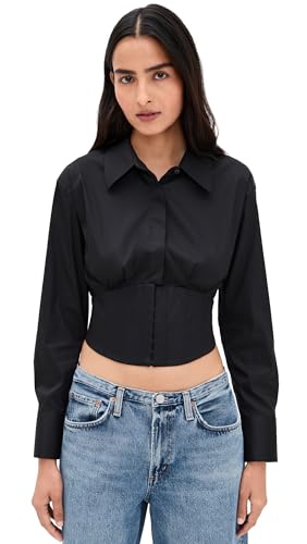 alice + olivia Women's Edie Corset Button Down