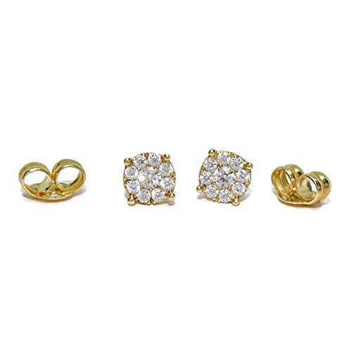 Boucles d'oreilles or blanc avec 18 zircons au quotidien de Never Say Never