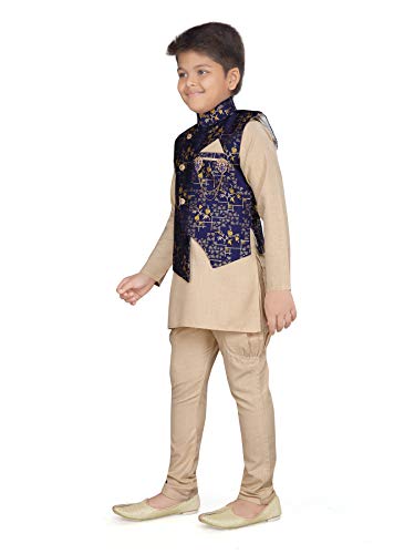 AJ DEZINES Kids Indian Wear Kurta Pajama and Waistcoat Set For Boys3