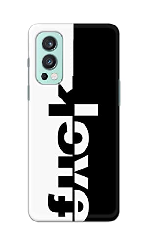 Image of PRINTFIDAA One Words Fukc Love Creative Art Innovative Wonderfull Printed Designer Hard Case for OnePlus Nord 2 (5G) Back Cover -(e) RPM1003