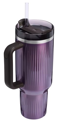 Image of STANLEY Quencher H2.0 Tumbler with Handle and Straw 40 oz | Flowstate 3-Position Lid | Cup Holder Compatible for Travel | Insulated Stainless Steel Cup | BPA-Free | Fluted Wisteria Shine
