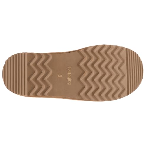 Parfeying Women’s Sheepskin Slippers with Shearling Fur Lining, Genuine Suede Upper, Cozy Fuzzy House Shoes for Indoor Outdoor, Memory Foam Winter Slip-On4