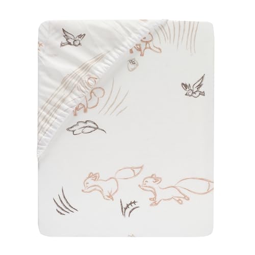Image of Lambs & Ivy Treetop Fox Woodland Breathable Cotton Fitted Crib /Toddler Sheet