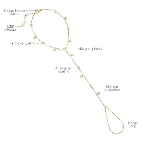 Electric Picks Palmer Hand Chain Bracelet - 14kt Gold Plated, Women's Bracelet, Cubic Zirconia, Festival Style, Wear Alone or Stacked3