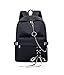 Joymoze Classic Backpack for Women Stylish School Backpack for Teen Girl (Black with Chain)