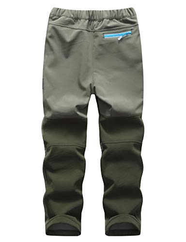 Kids Softshell Pants Girls Fleece Water Repellent Windproof Trousers Boys Outdoor Hiking Trousers2