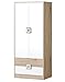 Produktbild Furniture24 Kleiderschrank NICO 01, Drehtürenschrank, Schrank mit 2 Schubfächern und Kleiderstange (Hell Eiche/Weiß/Hell Eiche)