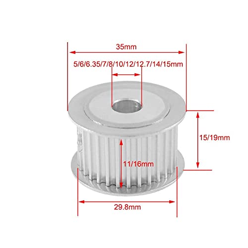 Puleggia Tendicinghia HTD-3M - Liscia, Larghezza 16mm, 15-60 Denti