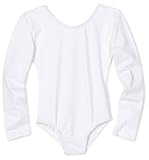 Danskin Little Girls' Long-Sleeve Leotard, White, Toddler (2-4)