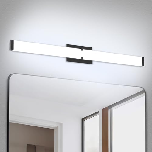 Image of 32 Inch LED Bathroom Vanity Light Cool White 5000K Black Modern Matte Bathroom Lighting Fixtures; Equivalent to Incandescent 300W for Over Mirror Vanity Light - ETL Certificated (1 Pack)