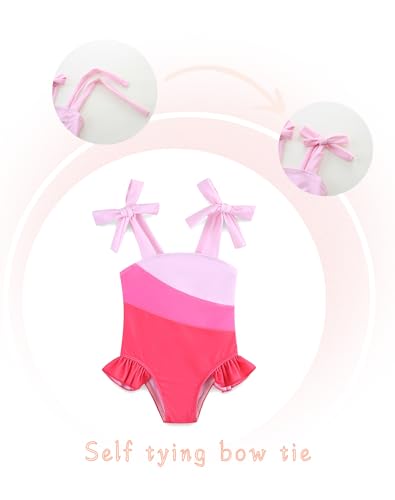 Image of Summer Baby Girl Bathing Suit Ruffle One Piece Swimsuits Quick Dry Beach Swimwear for Girls 6-9 Months