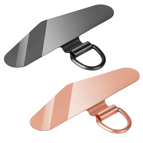 2Pcs Phone Tether Tab, Metal Sticky-Free Phone Lanyard Triangle-black+silver - 第 48/55 張圖片